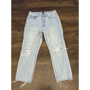 GAP Denim Boyfriend Jeans Womens Size 2/26‎ Light Wash Distressed Ripped